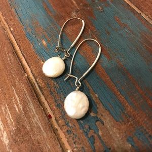 Silpada white wire drop earrings